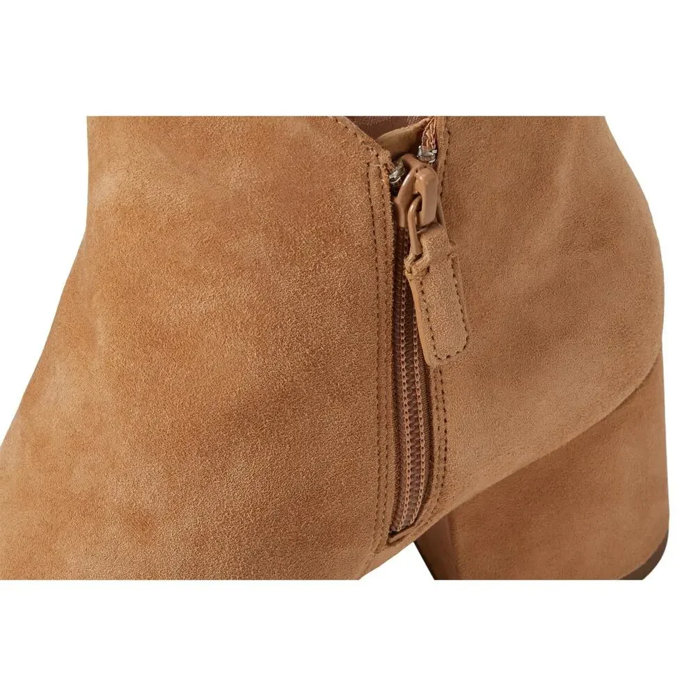ELYSE BOOTIE (60 MM), BLUSH TAN SUEDE, 9.5-C US
